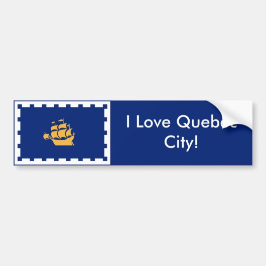 Sticker Flag of Quebec City, Canada バンパーステッカー (正面)
