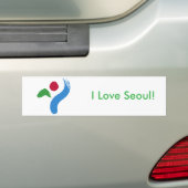 Sticker Flag of Seoul, South Korea バンパーステッカー (車上)