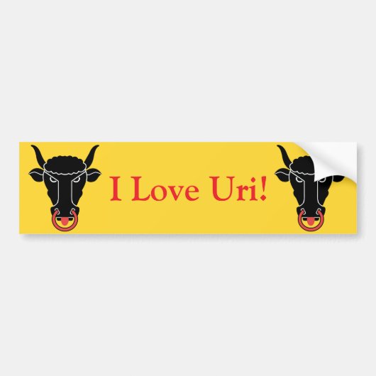 Sticker Flag of Uri, Switzerland バンパーステッカー (正面)