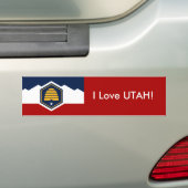 Sticker Flag of Utah, USA バンパーステッカー (車上)