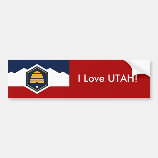 Sticker Flag of Utah, USA バンパーステッカー (正面)