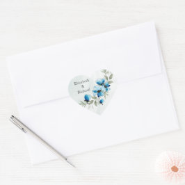 Sticker "Fleurs bleues" ハートシール