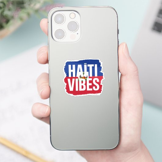 Sticker Haïti Vibes | Drapeau haïtien graphique シール (スマートフォン)