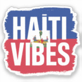 Sticker Haïti Vibes | Drapeau haïtien graphique シール (正面)