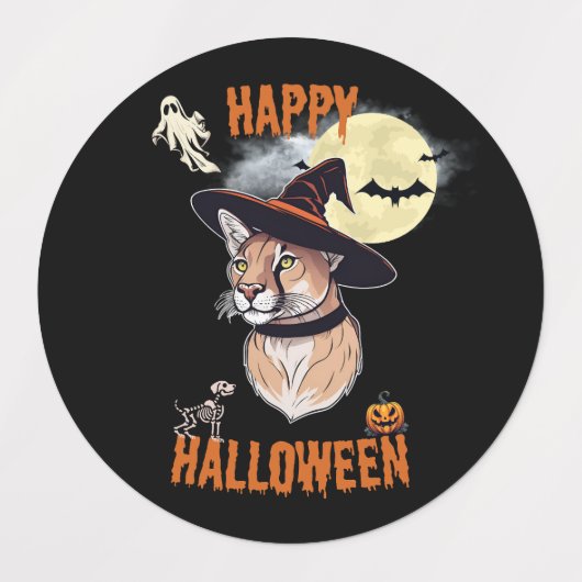 sticker halloween animals ラベル (デザイン1)
