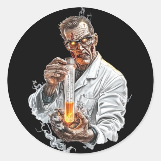 Sticker. Halloween. The Mad Scientist ラウンドシール (正面)