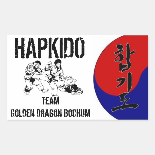 Sticker Hapkido Team 長方形シール (正面)