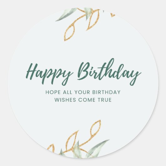 Sticker happy birthday ラウンドシール (正面)
