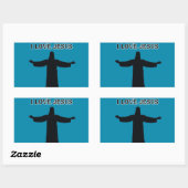 Sticker i love jesus 長方形シール (シート)