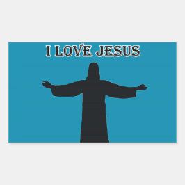 Sticker  i love jesus 長方形シール