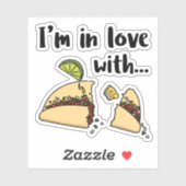 Sticker I love tacos al pastor シール (シート)