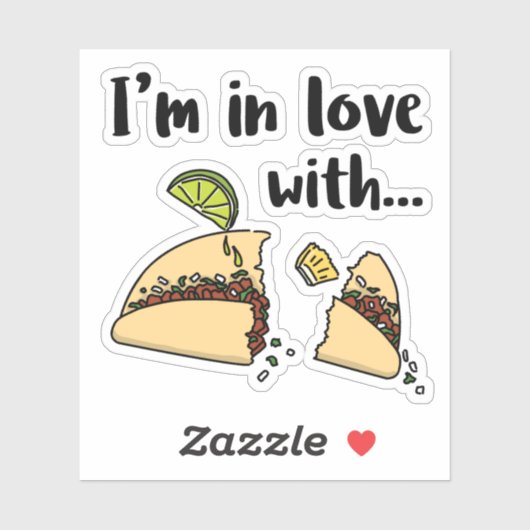 Sticker I love tacos al pastor シール (シート)