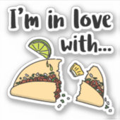 Sticker I love tacos al pastor シール (正面)