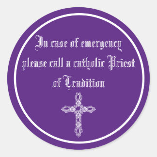 sticker in case of emergency call a cathol priest  ラウンドシール