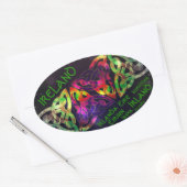 Sticker, Irland, keltischer Knoten, bunt 楕円形シール (封筒)