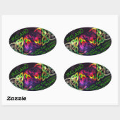 Sticker, Irland, keltischer Knoten, bunt 楕円形シール (シート)