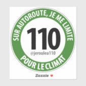 Sticker "Je roule à 110 pour le climat" シール (シート)