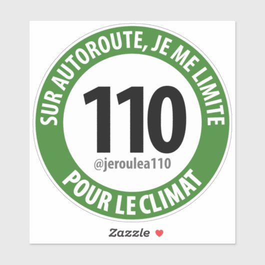 Sticker "Je roule à 110 pour le climat" シール (シート)