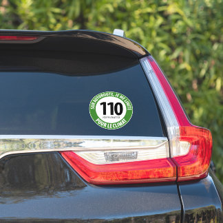Sticker "Je roule à 110 pour le climat" シール