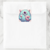 Sticker “Le p’tit monstre amateur de donuts“ スクエアシール (バッグ)