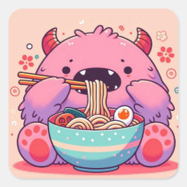 Sticker “Le p’tit monstre mangeur de nouilles“ スクエアシール