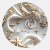 Sticker – Luxury Alabaster White Celestial ラウンドシール (正面)