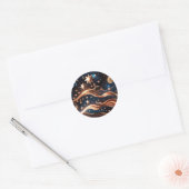 Sticker - Luxury Bronze Celestial Moon Design ラウンドシール (封筒)