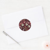 Sticker – Luxury Garnet Red Celestial Moon ラウンドシール (封筒)