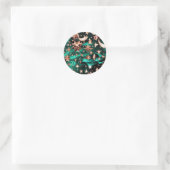 Sticker – Luxury Malachite Green Celestial ラウンドシール (バッグ)