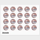 Sticker – Luxury Marble White Celestial Moon ラウンドシール (シート)