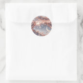 Sticker – Luxury Marble White Celestial Moon ラウンドシール (バッグ)