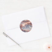 Sticker – Luxury Marble White Celestial Moon ラウンドシール (封筒)