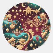 Sticker – Luxury Obsidian Black Celestial ラウンドシール (正面)