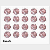 Sticker – Luxury Quartz Pink Celestial Moon ラウンドシール (シート)
