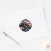 Sticker – Luxury Rose Gold Celestial Moon ラウンドシール (封筒)