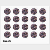Sticker - Luxury Smoky Plum Celestial Moon Design ラウンドシール (シート)
