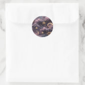 Sticker - Luxury Smoky Plum Celestial Moon Design ラウンドシール (バッグ)