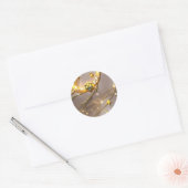 Sticker – Luxury Topaz Yellow Celestial Moon ラウンドシール (封筒)