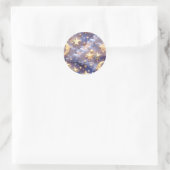 Sticker – Luxury White Celestial Moon ラウンドシール (バッグ)