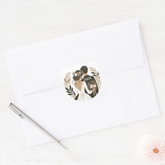 Sticker “Mariés“ スクエアシール (封筒)