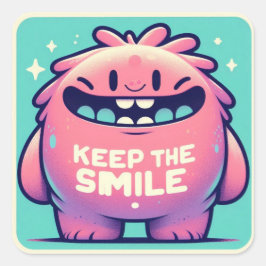 Sticker monstre “Keep the smile“ スクエアシール