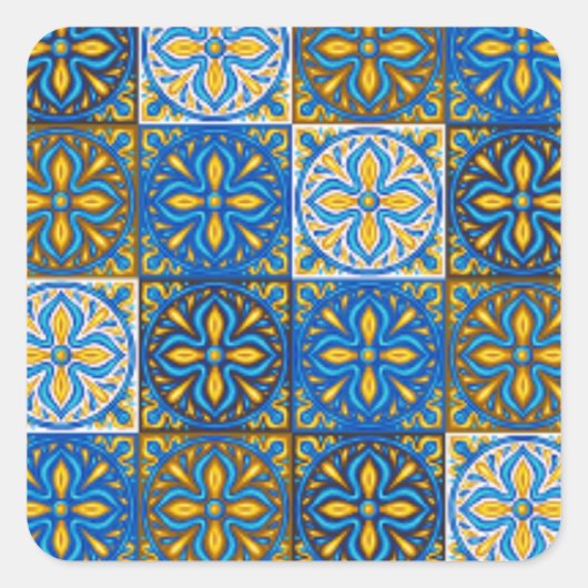 Sticker Moroccan Zelij* Ceramic スクエアシール (正面)