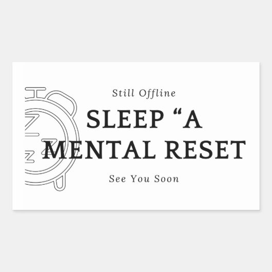 Sticker Motivational Sleep A Mental Reset 長方形シール (正面)