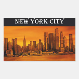Sticker new york city Manhattan 長方形シール