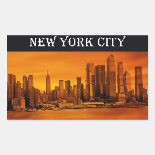 Sticker new york city Manhattan 長方形シール (正面)