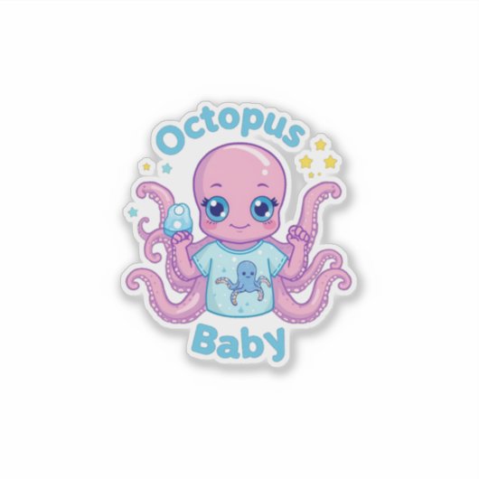 Sticker Octopus Baby  シール (正面)