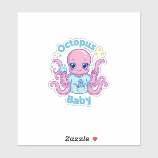 Sticker Octopus Baby  シール (シート)