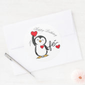 sticker of a happy penguin ラウンドシール (封筒)