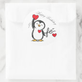 sticker of a happy penguin ラウンドシール (バッグ)