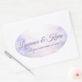 Sticker Ovale Elegant Botanical Wedding 楕円形シール (封筒)